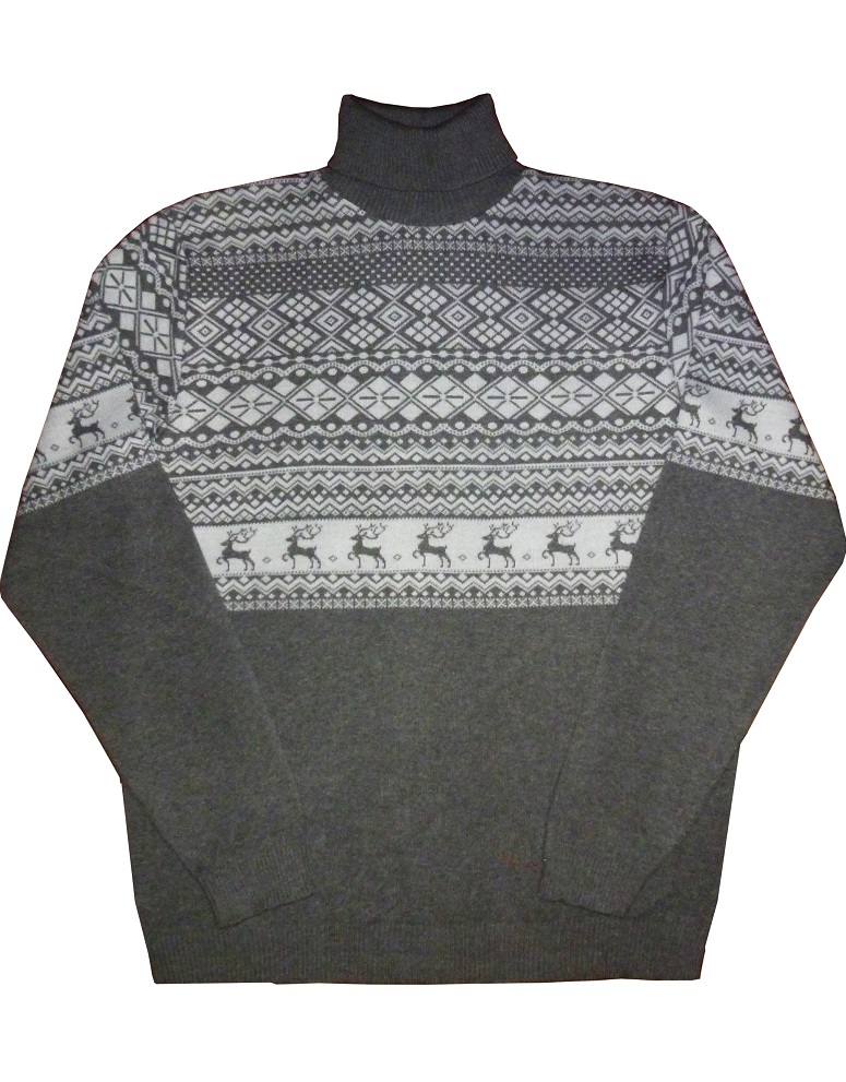 свитер со скандинавским узором "олени"
