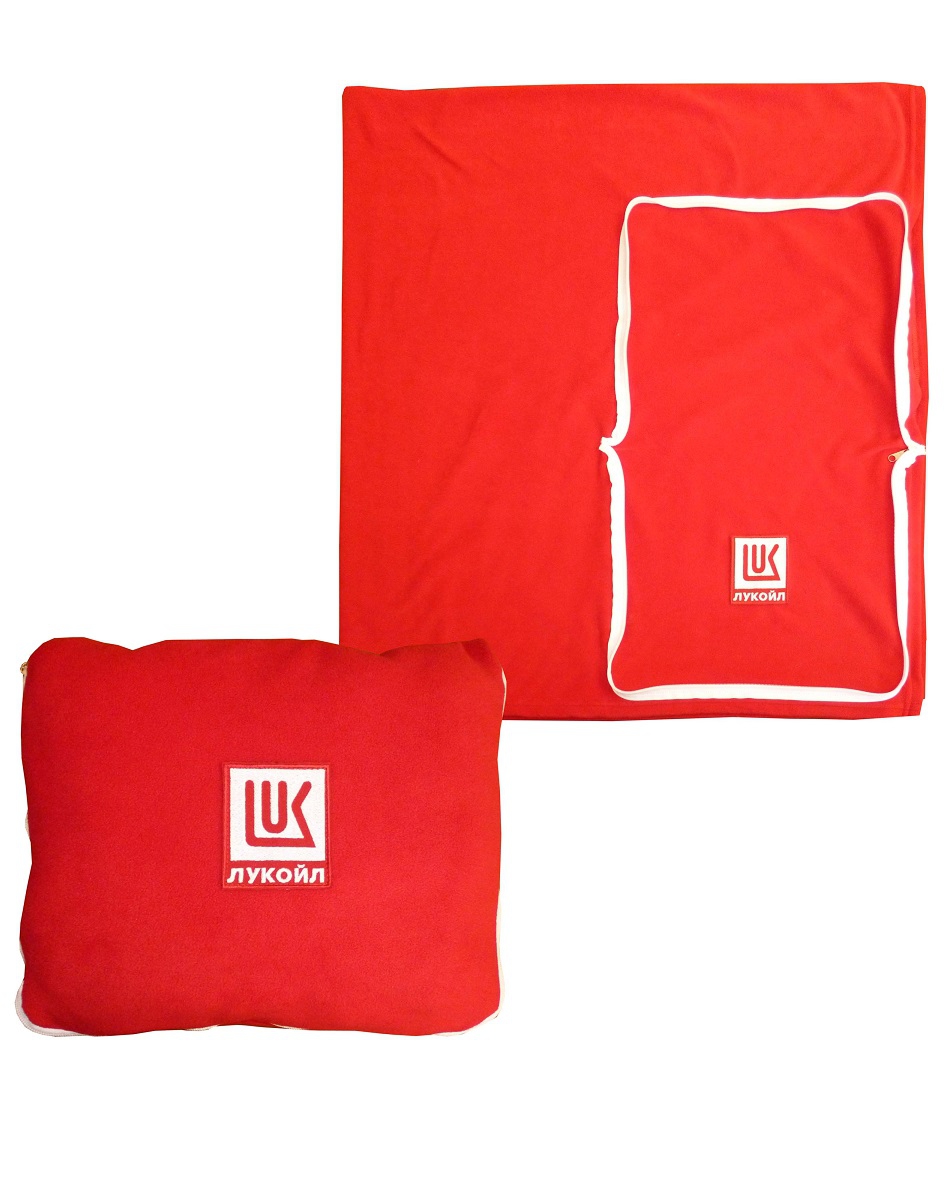 подушка-плед с логотипом